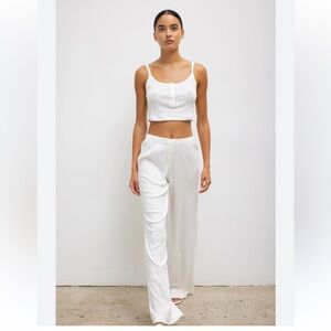 Leset pointelle boxer pants in white size medium NWT